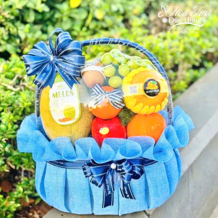 Giỏ Trái Cây Màu Xanh 004